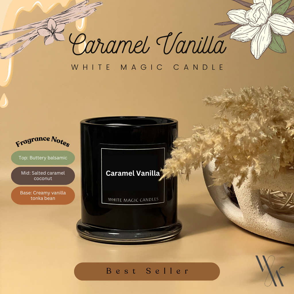 Caramel Vanilla Scented Soy Candle