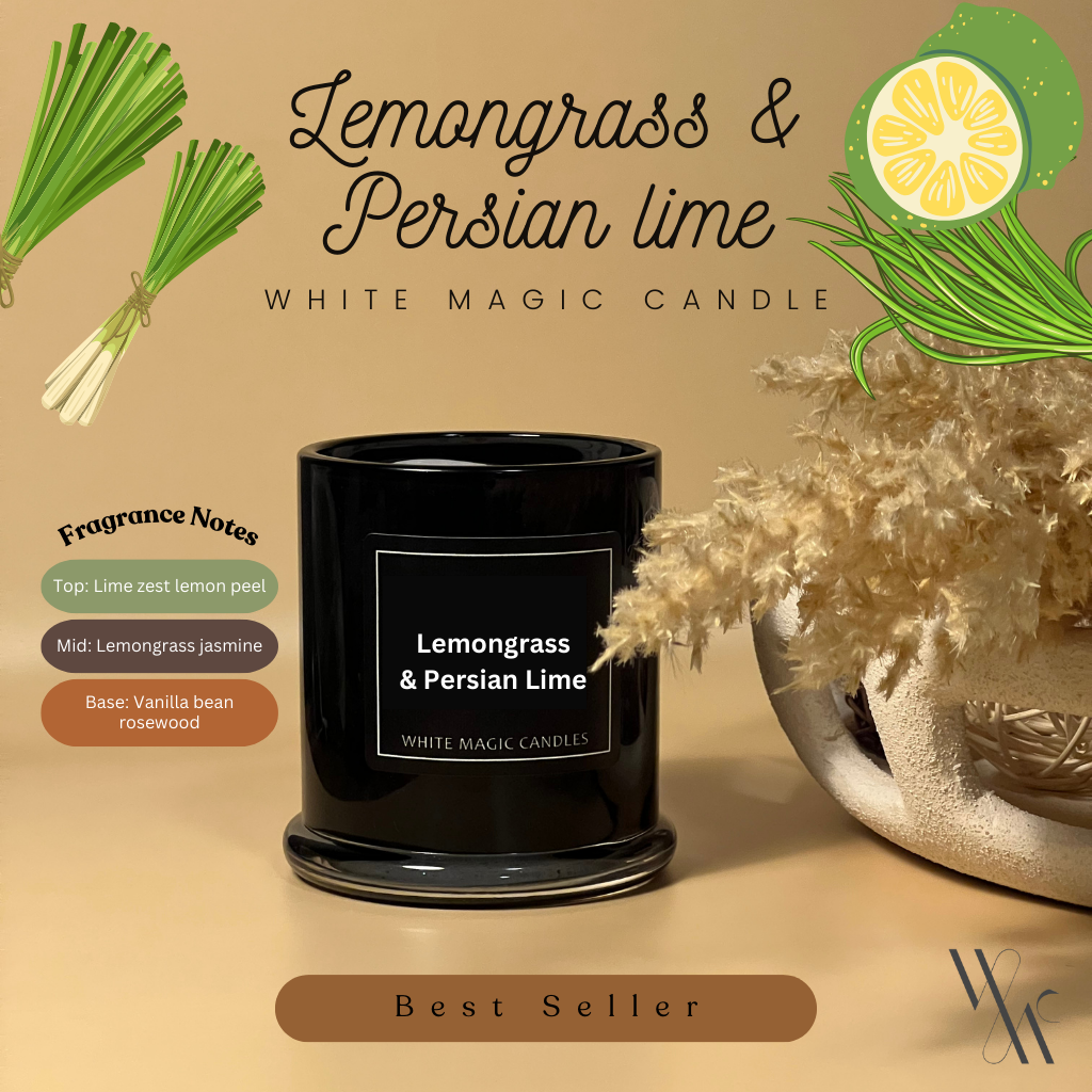 Lemongrass & Persian Lime Scented Soy Candle